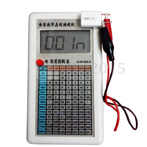 Portable Digital Capacitor ESR Tester Internal Resistance Meter Test In Circuit