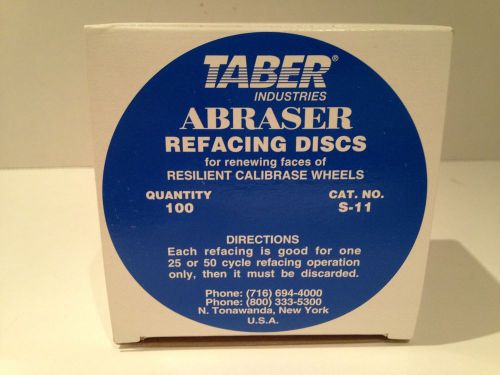 NIB Taber Industries S-11 Refacing Discs box of 100 FREE USA SHIPPING