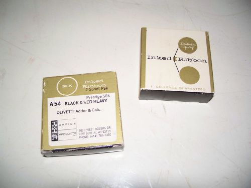 2 Olivetti Adder &amp; Calc.Inked Ribbon 2-Spool Pak A 54 A54 Black &amp; Red Heavy Silk