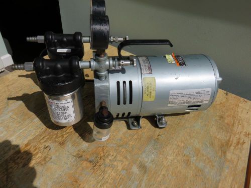 Gast Vacuum Pump 0523-V4F-G582DX w/Exhaust Mufflers GUARANTEED