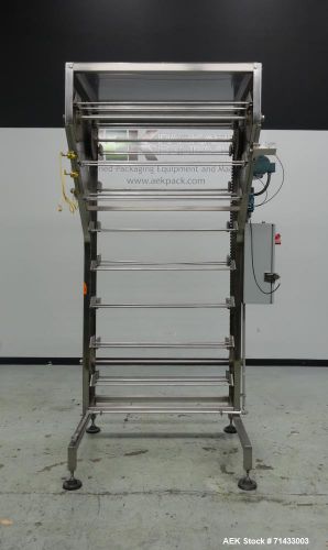 Used- Del Packaging Model IVCL incline Vertical Cap Loader. Can handle caps from