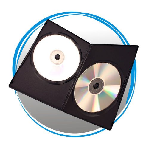 200 NEW BLACK 7MM DOUBLE ULTRA SLIM DVD CASES, PSD35
