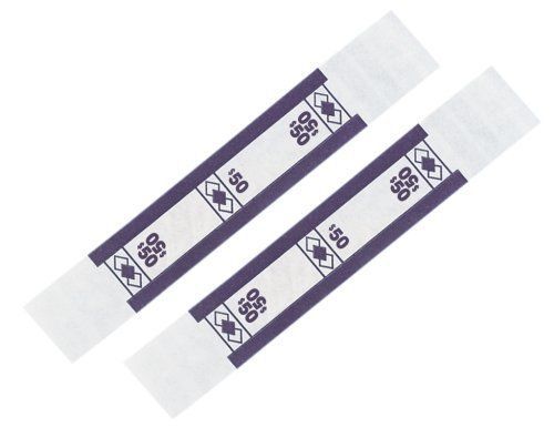 PM Company SecurIT $50 Kraft Currrency Bands, 1.25 x 7.62 Inches, White/Purple,