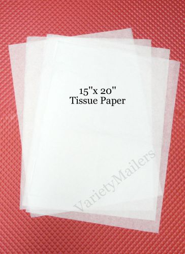 25 SHEETS of WHITE TISSUE PAPER 15&#034;x 20&#034; MATTE FINISH ~ GIFT GRADE 15x20