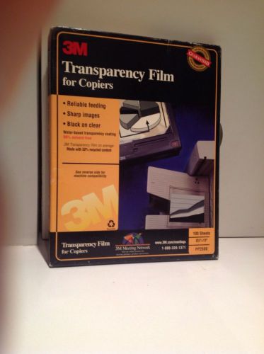 3M PP2500 Transparency Film For Copiers  8 1/2&#034; x 11&#034; (100 SHEETS) NEW IN BOX