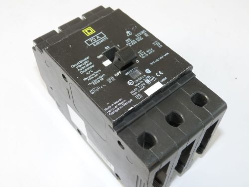 Used Square D EJB34070 3p 70a 480v Circuit Breaker 1-yr Warranty