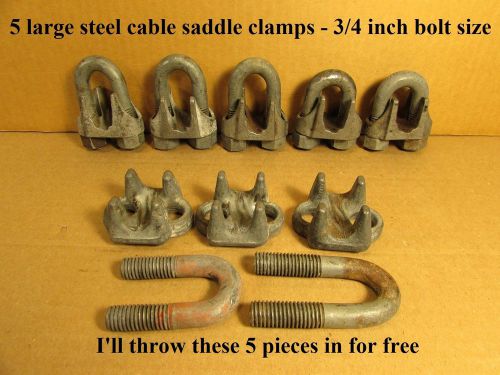 5 wire rope steel cable saddle clamp fasteners plus 5 other free pieces