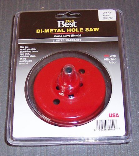 Do it best 336764-p 3-1/2&#034; self arbor hole saw manufactured by mk morse usa for sale