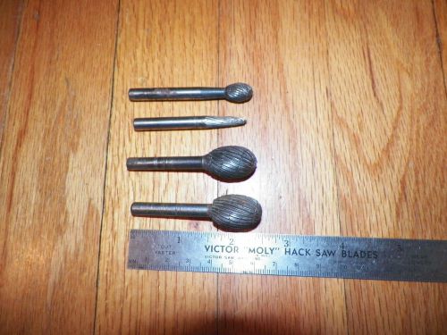 4 Vintage Rotary File Cutting Tools Files Bits 1 Jarvis