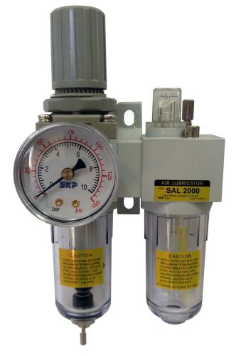 Pneumaticplus sau2010m-n02dg 2 piece compressed air filter regulator lubricat... for sale