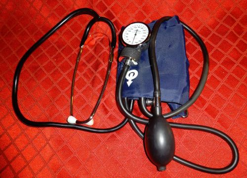 NEW-SUNBEAM STETHOSCOPE SET-Blood Pressure BP Cuff Monitor-Navy. Pleas