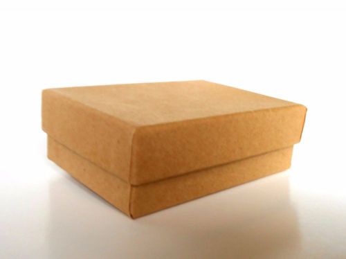 Lot Of 25 Kraft Brown Square Cardboard Jewelry Gift Boxes Small
