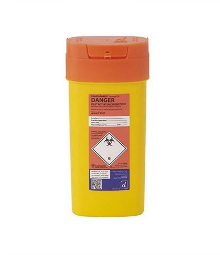 Sharpsguard sharps bin (orange) 0.6l small carry size for sale