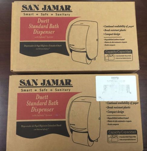 Lot of 2 - San Jamar R3500TBK Duett Standard 2-Roll Bath Tissue Dispenser
