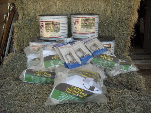 Field Guardian 2&#034; electric polyfence -5 rolls-656&#039;-9 bags insulator-10 post conn