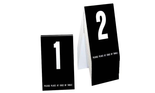 Plastic Table Numbers 1-20- Tent Style, Black w/White Numbers, Free shipping