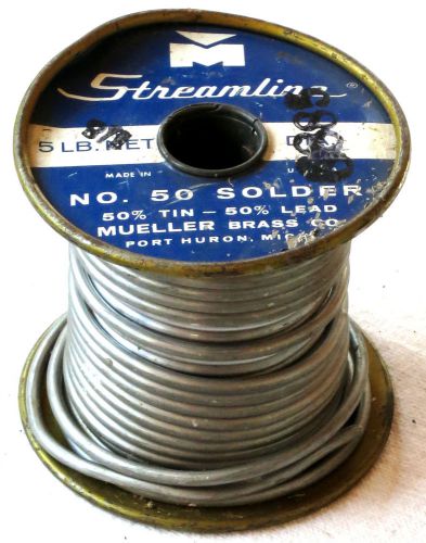 Vintage - streamline solder - no 50 - 3.5+ lbs - 50/50 - port huron - michigan for sale