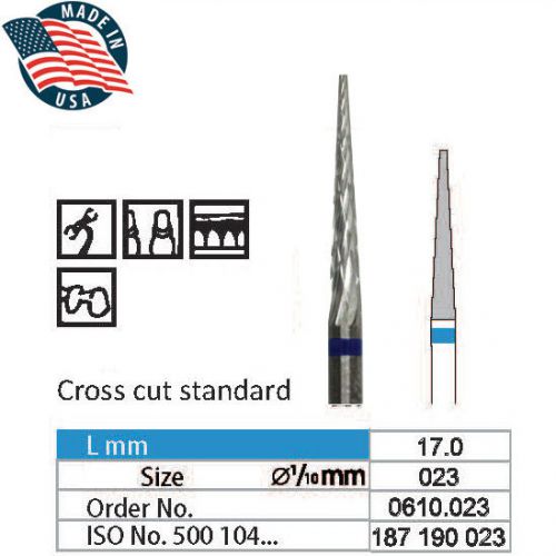 3x Wilson USA Tungsten Carbide Cutter HP Drill Bit Dental Nail Sharp-Point Bit