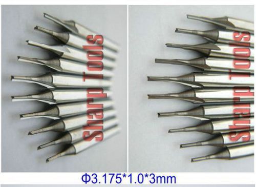 10pcs 3.175*1.0*3mm two straight flutes CNC router bits PVC, acryl, plywood