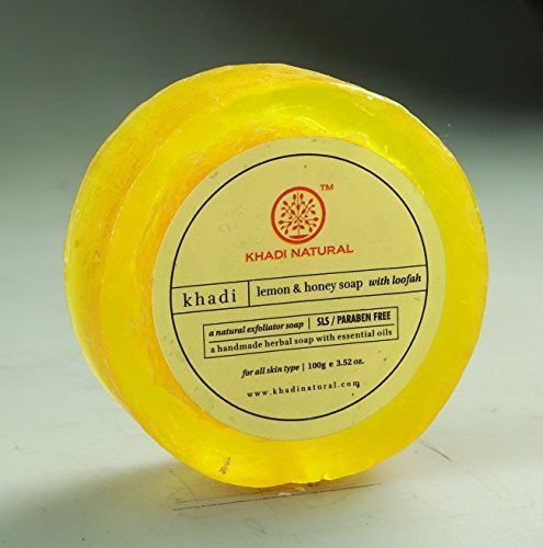 Khadi Natural Lemon &amp; Honey Loofah Soap (SLS/Paraben Free)- UMI30