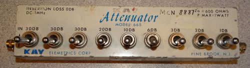 KAY MODEL 665 DC TO 1 MHz 600 OHM 1 WATT VARIABLE ATTENUATOR ASSEMBLY