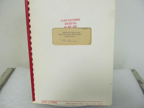 ALFRED 233A HV POWER SUPPLY OPERATION MANUAL W/SCHEMATICS