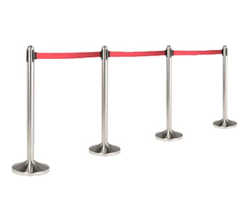 American metalcraft rsrtrd brushed stainless steel post &amp; base/red nylon for sale