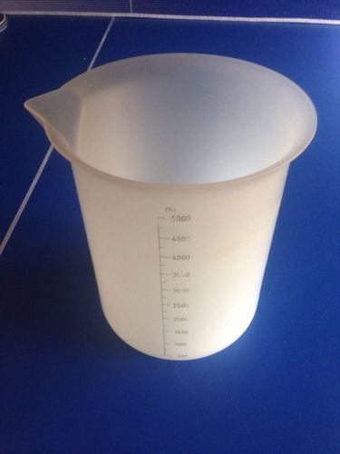 5000ml graduated plastic beaker with molded graduations, pp. for sale