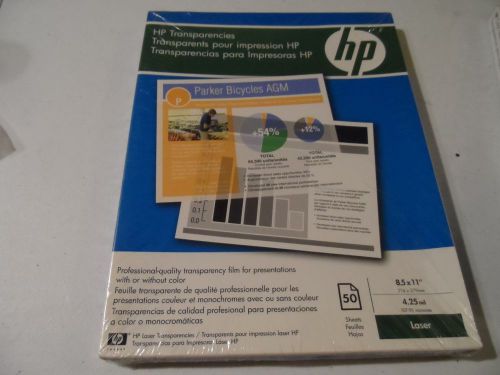 New, HP Transparency Film C2934A, 50 Sheets 8.5&#034; X 11&#034; Color