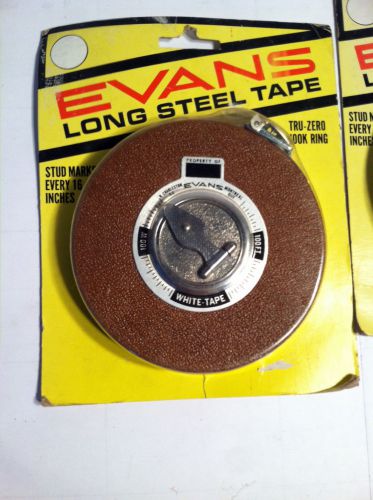 Evans, 100&#039; white tape measure, 3/8&#034; wide for sale
