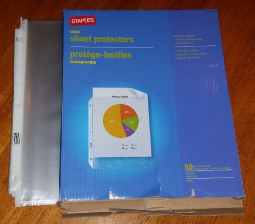 Staples Clear Sheet Protectors, 47 Top-Loading Sheets, Letter Size