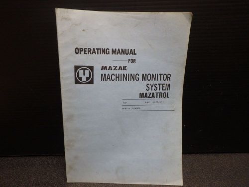 MAZAK OPERATING MANUAL MAZATROL B &amp; C (OPTION)