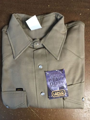 Lapco 950 khaki 10oz work shirt 18&#034; x 35&#034; (xl+) for sale