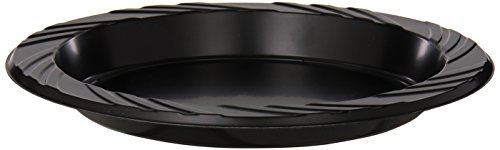 Genuine Joe GJO10427 Plastic Round Plate, 6&#034; Diameter, Black (Pack of 125)