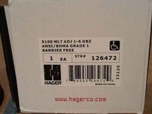 New Hager 5100 MLT ADJ 1-6 DBZ ANSI / bhma grade 1 barrier free #126472