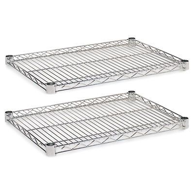 Industrial Wire Shelving Extra Wire Shelves, 24w x 18d, Silver, 2 Shelves/Carton