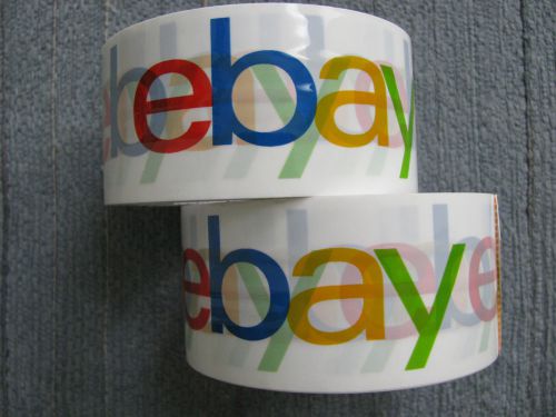 (2) Rolls eBay Branded Logo Packaging Tape 2&#034; x 75 Yds Rolls Packing Shipping