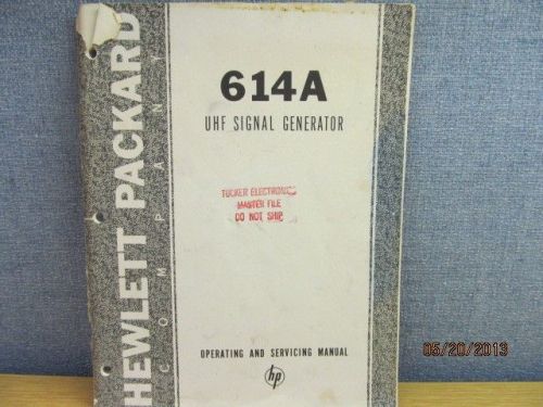 Agilent/HP 614A UHF Signal Generator Inst Operating Manual/schematics #289 1955