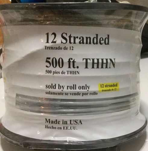Encor 500&#039; roll of 12 stranded thhn copper wire ~ gray for sale
