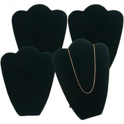 4 Black Velvet Necklace Pendant Jewelry Bust Display