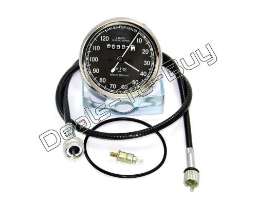 SMITHS SPEEDOMETER 120 MPH CABLE BULB ROYAL ENFIELD BULLET NORTON BSA MOTORCYCLE