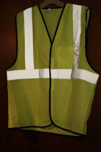XL Safety Vest Occunomix reflective NEON YELLOW day glow polyester mesh LUX SSGC