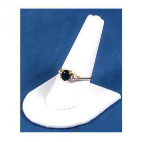 1 White Faux Leather Ring Finger Display Jewelry