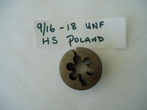 9/16&#034;  18 UNF threading die. HSS. Made in Poland.