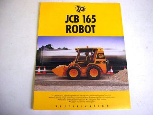 JCB 165 Robot Skid Steer Loader 6 Pages,1995 Brochure     #