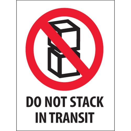 DO NOT STACK IN TRANSIT International Pictorial Labels, 3&#034; x 4&#034;, Roll of 500