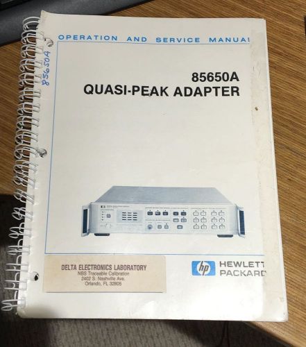 HP 85650A QP Adapter Operation and Service Manual with Schematics