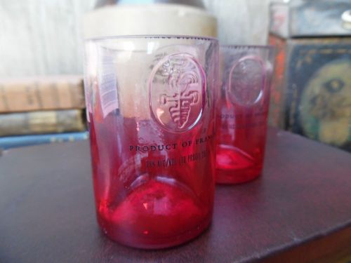 Red Ciroc Bottle Upcycled Shot glass Groomsman Mancave Bar Wedding SET OF 2