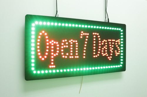 OPEN 7 Days, High Quality LED Open Sign, Store Sign, Business Sign, Window Sign