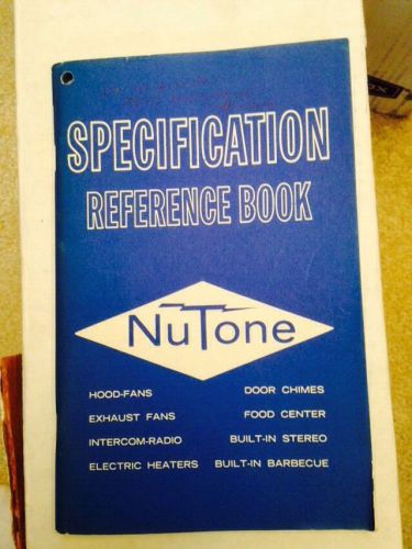 Nutone Specification Reference Book Mid-century